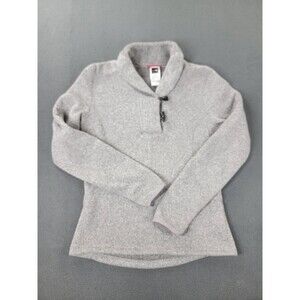 The North Face Fleece Pullover Womens Small Gray Shawl Collar Toggle‎ Sweater